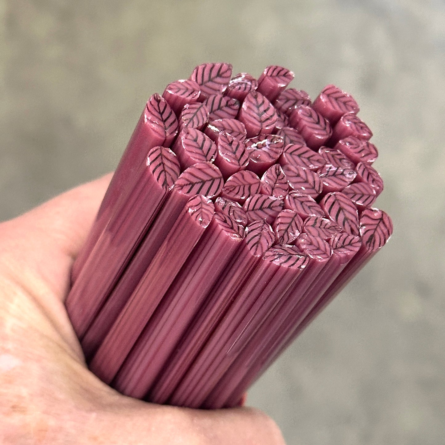 Pink Leaves coe 90 Leaf Murrini MIX & MATCH ITEM