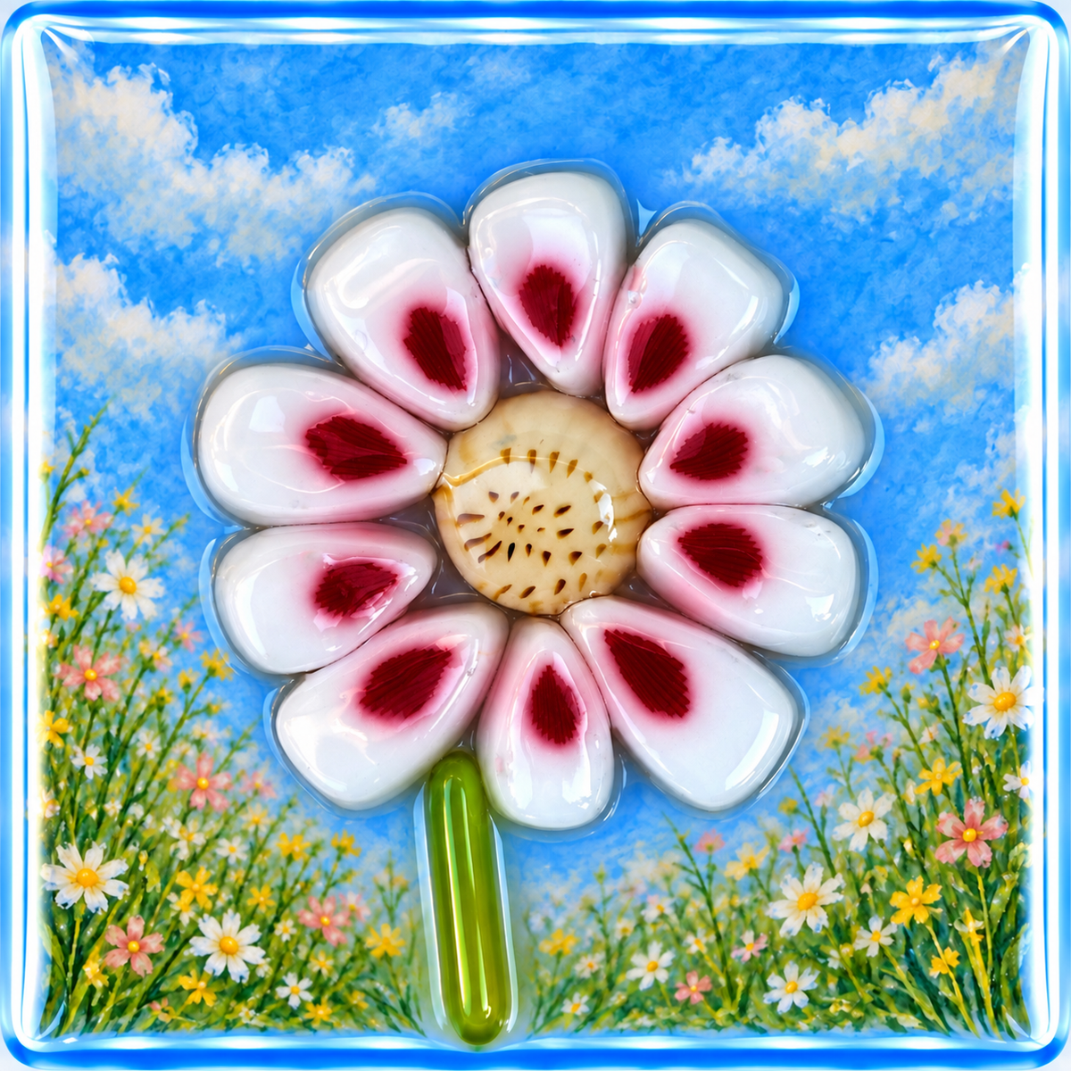 Red Daisy Petals coe 90 Petal Murrini