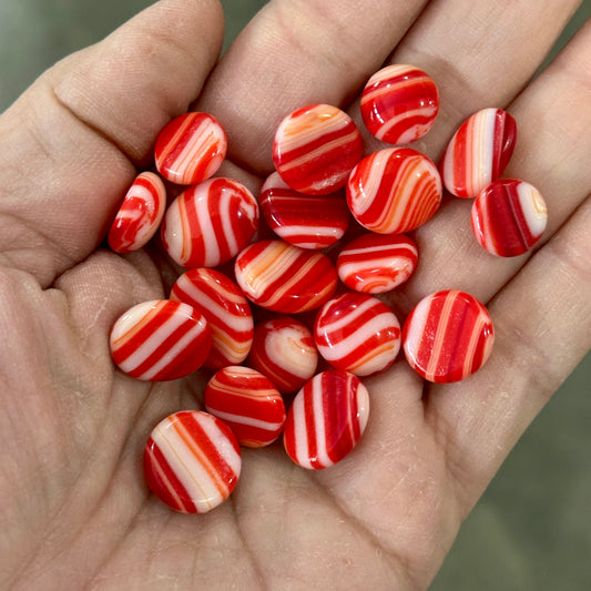Red Swirls 1oz coe 90 SWIRLS DOTS