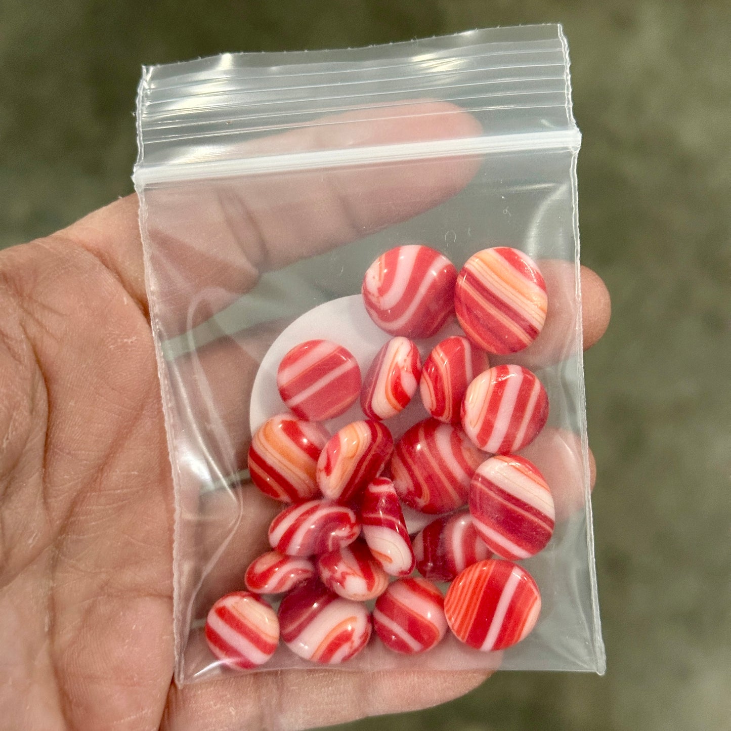 Red Swirls 1oz coe 90 SWIRLS DOTS