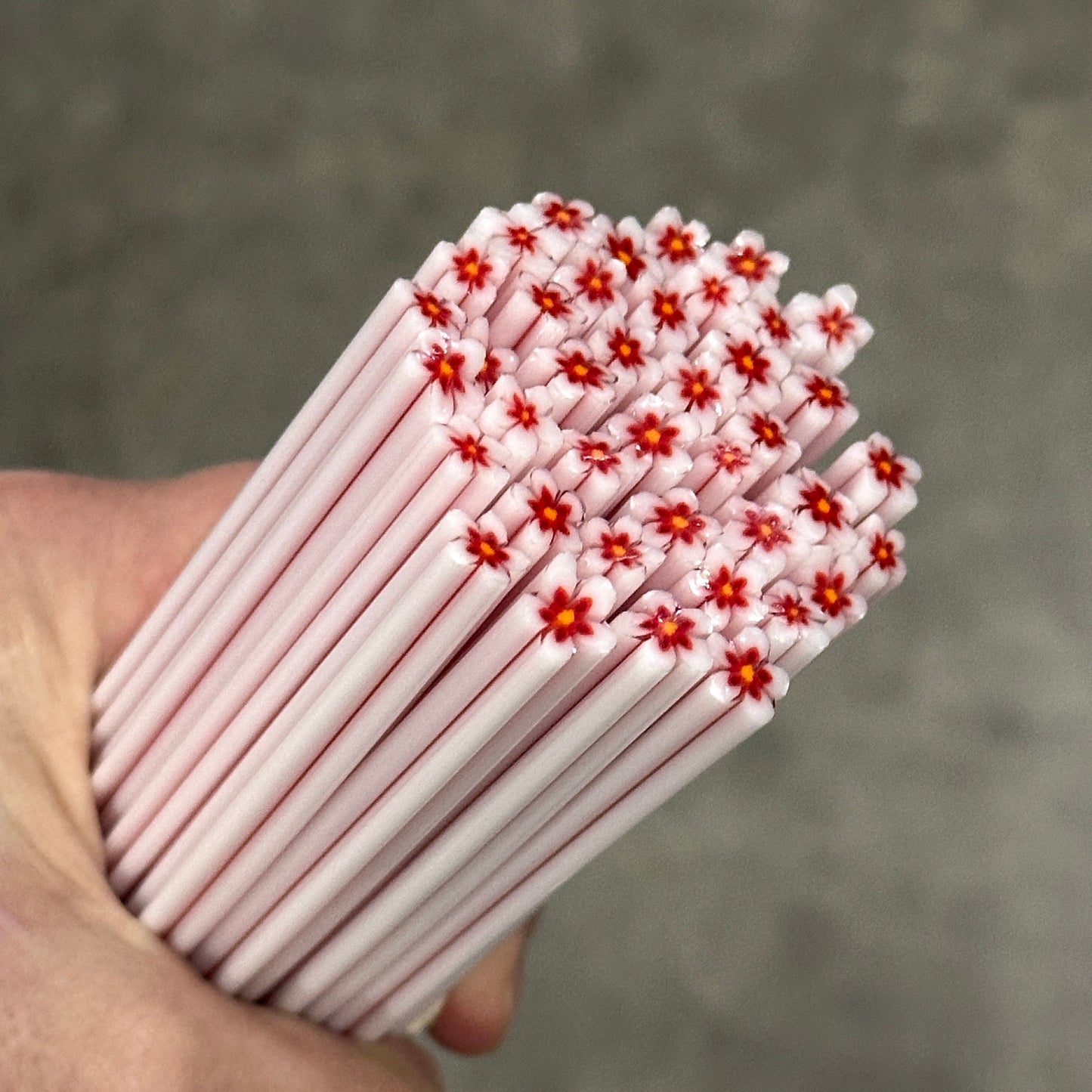 Red Wildflowers coe 90 Flower Murrini MIX & MATCH ITEM