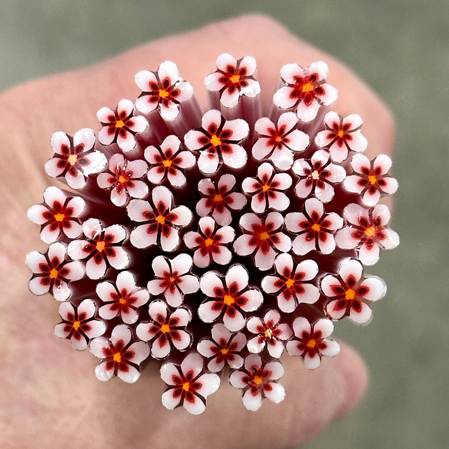 Red Wildflowers coe 90 Flower Murrini MIX & MATCH ITEM