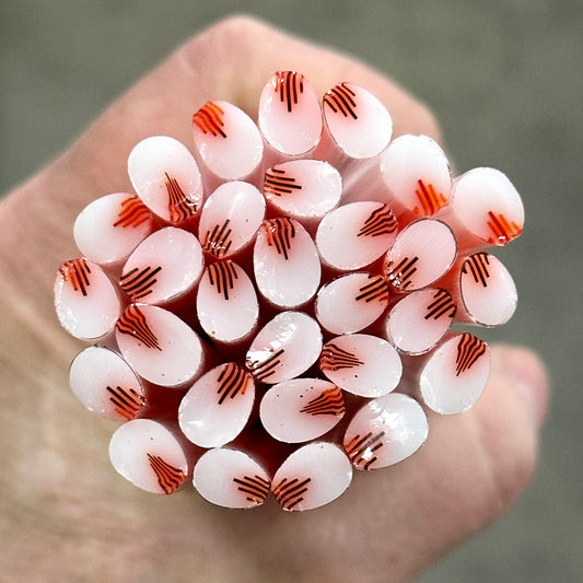 Red and White Petals coe 90 Murrini MIX & MATCH ITEM