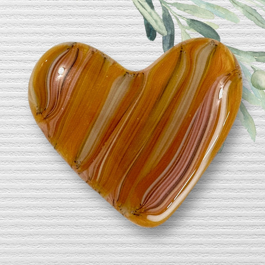 Fused Glass Heart ~ Sahara