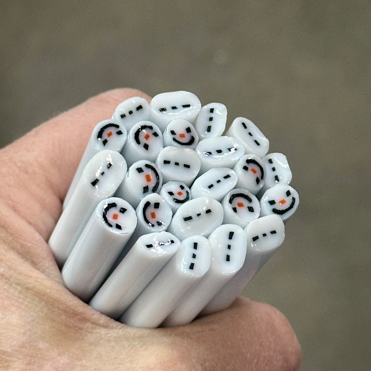 SECONDS Snowman coe 90 Design Murrini 2" SECONDS ROD SET