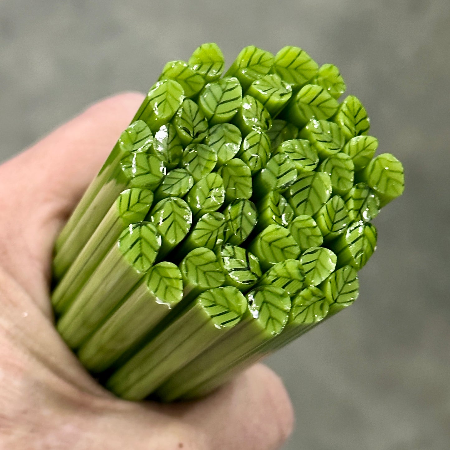 Smaller Green Leaves coe 90 Leaf Murrini SMALLER SINGLE ROD