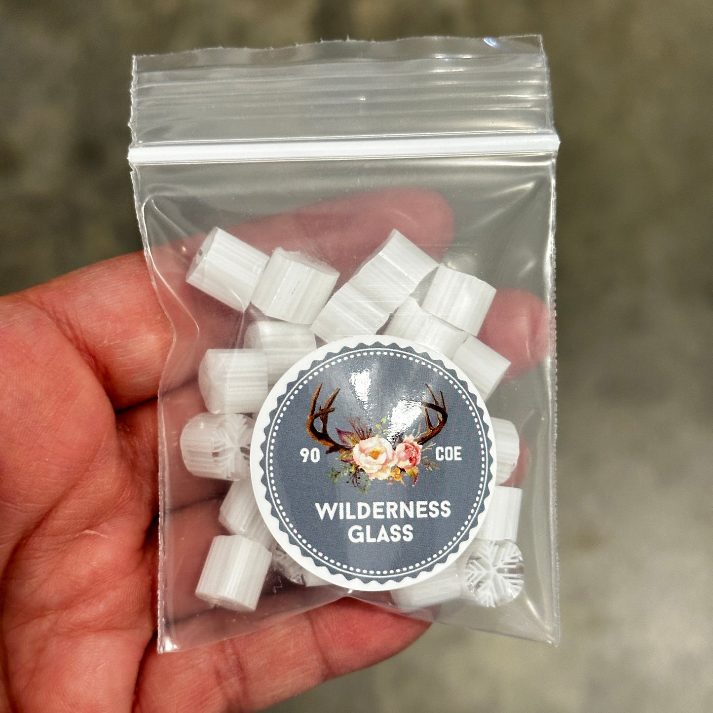 Snowflake Chunks, 1.5oz, coe 90 Murrini