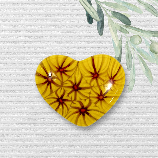 TINY Fused Glass Heart ~ Starburst