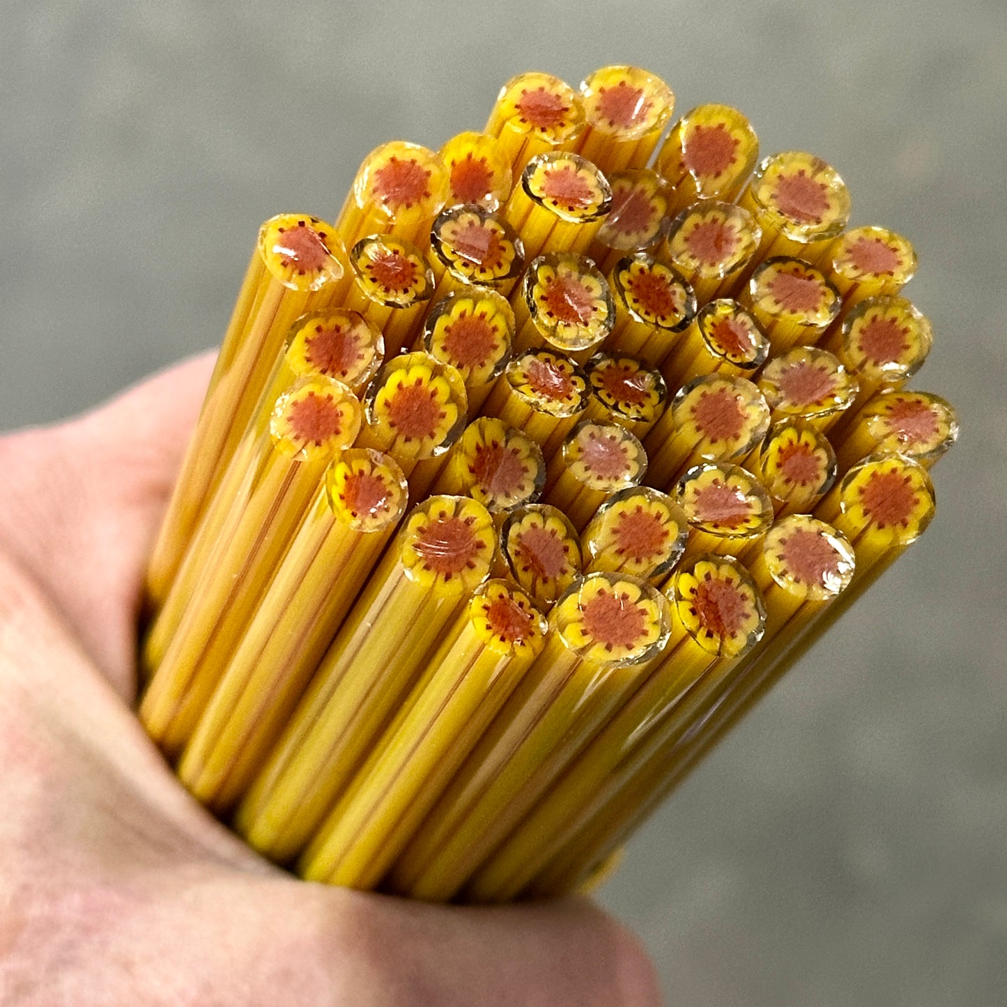 Sunflowers coe 90 Flower Murrini SINGLE ROD