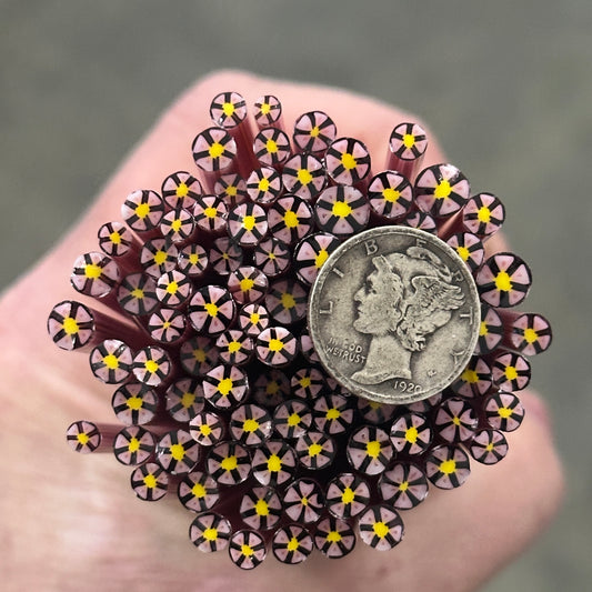 Tiny Abigail Flowers 1oz coe 90 Flower Murrini TINY RODS (NOON)