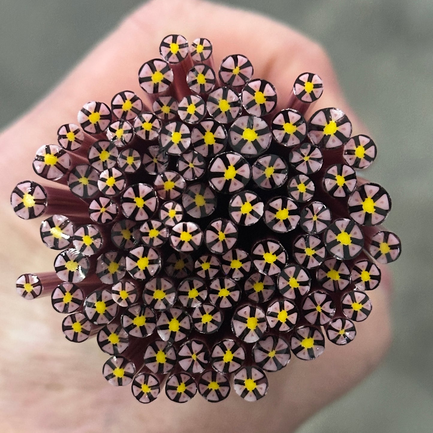 Tiny Abigail Flowers 1oz coe 90 Flower Murrini TINY RODS (NOON)