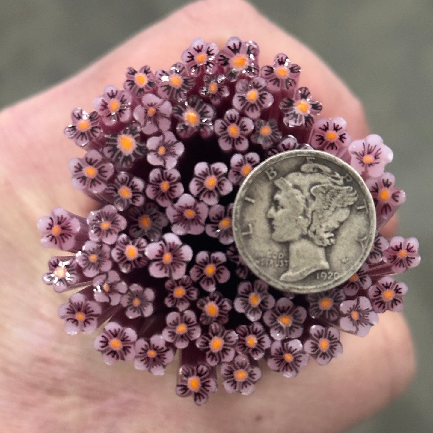 Tiny Althea Flowers 1oz coe 90 Flower Murrini TINY RODS (FOUR)