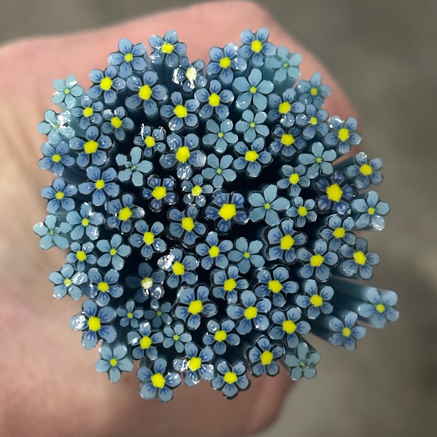 Tiny Blue Wildflowers 1oz coe 90 Flower Murrini TINY RODS (FOUR)