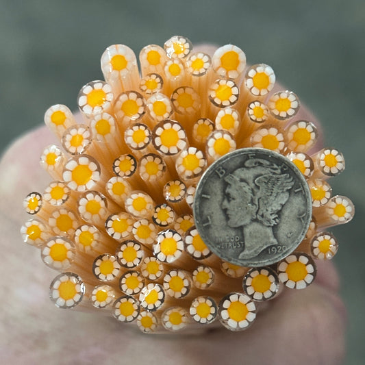 Tiny Emily Flowers 1oz coe 90 Flower Murrini TINY RODS (FOUR)