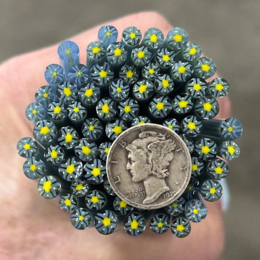 Tiny Hushed Meadow Flowers 1oz coe 90 Flower Murrini TINY RODS (NOON)