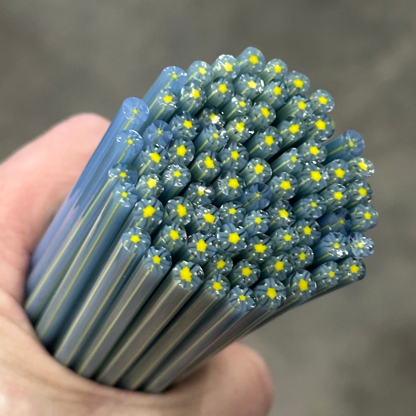 Tiny Hushed Meadow Flowers 1oz coe 90 Flower Murrini TINY RODS (NOON)