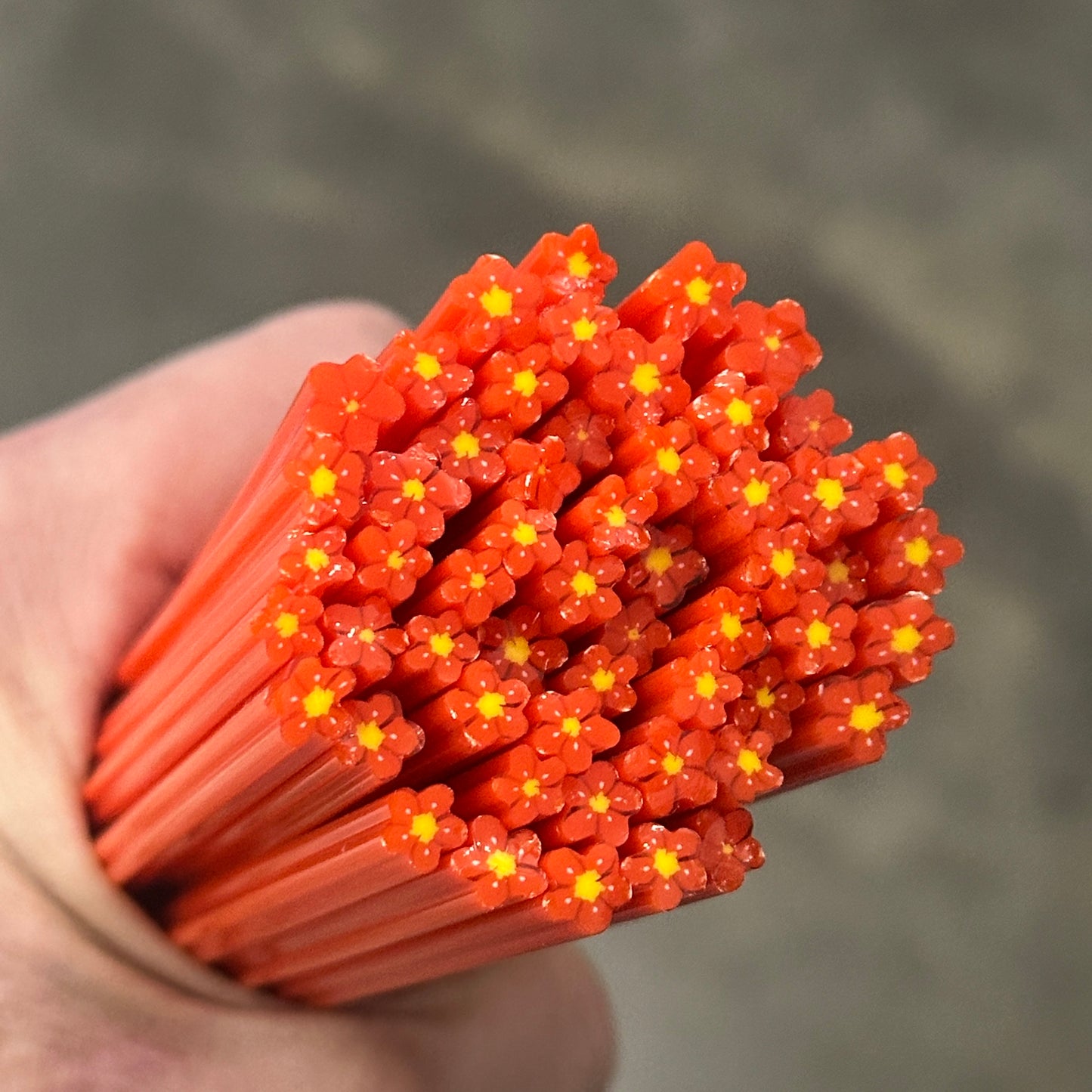 Tiny Myriam Flowers 1oz coe 90 Flower Murrini TINY RODS (FOUR)