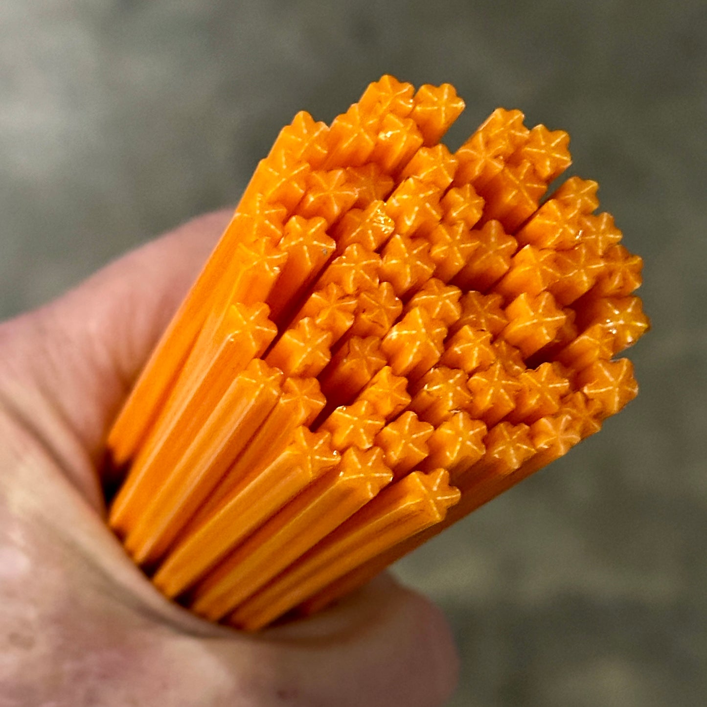 Tiny Orange STARFISH 1oz coe 90 Design Murrini TINY RODS (NOON)