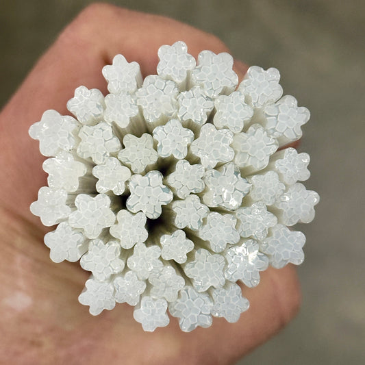 White Peony coe 90 Flower Murrini SINGLE ROD