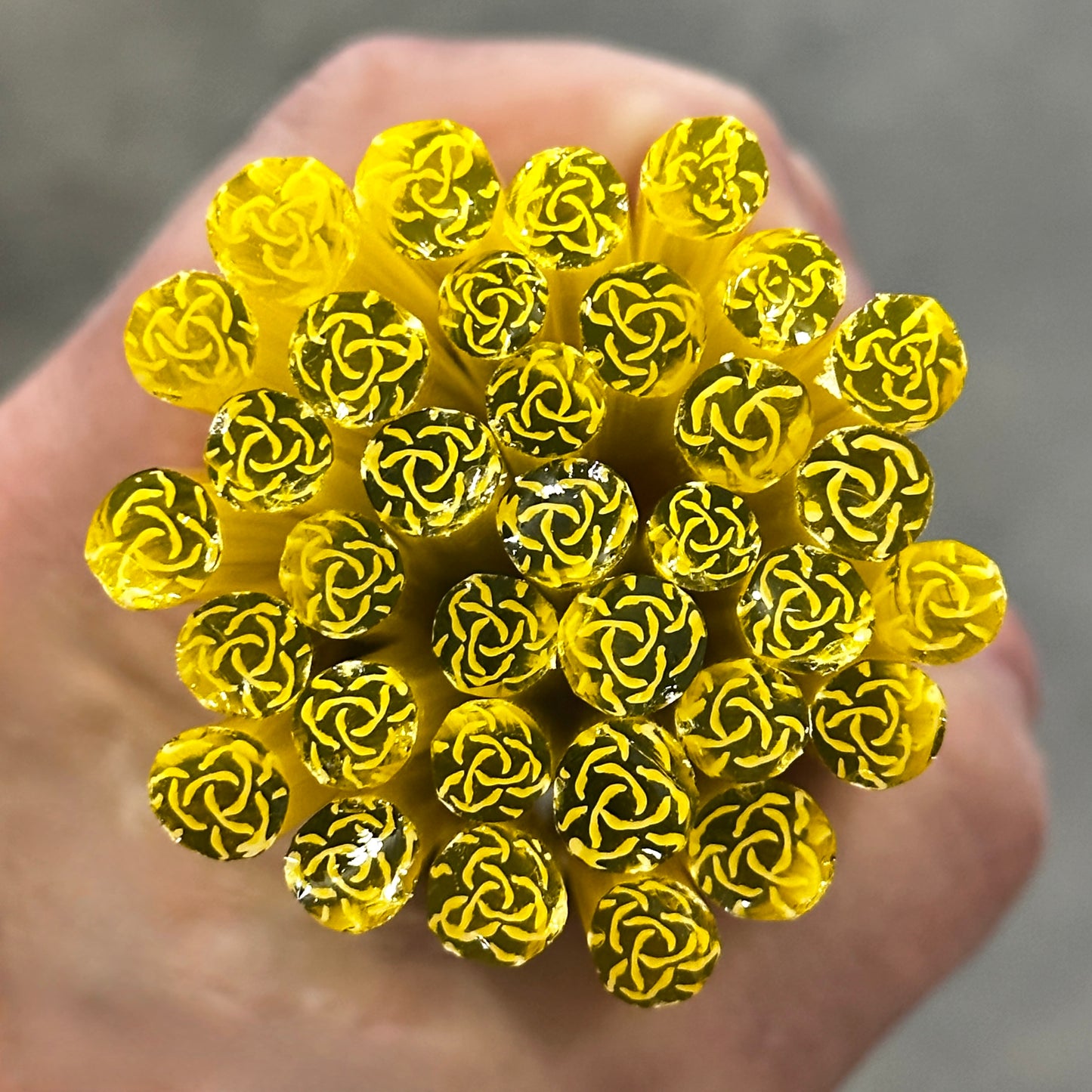 Yellow Rose coe 90 Flower Murrini SINGLE ROD