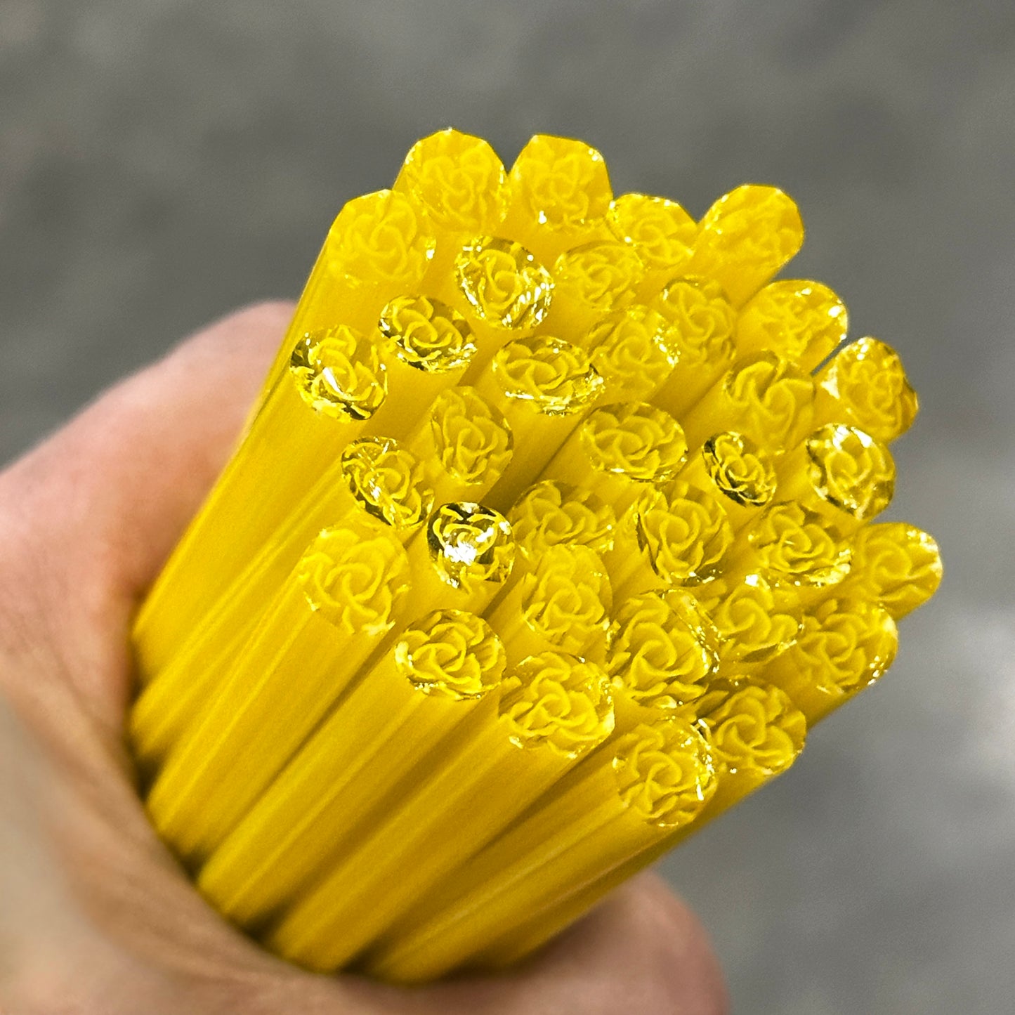 Yellow Rose coe 90 Flower Murrini SINGLE ROD